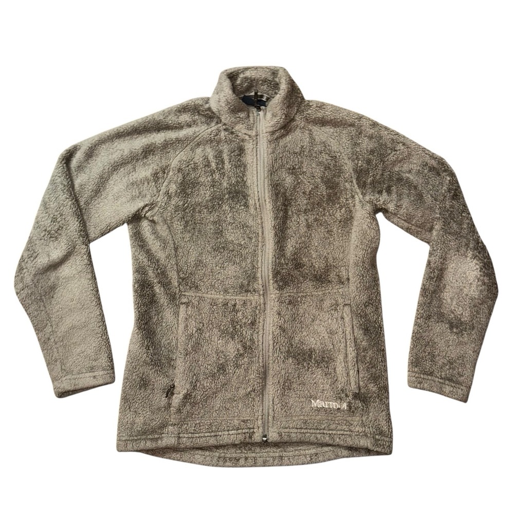 Marmot‎ Fleece Full Zip Jacket Medium M Women's High Pile Pockets Gray